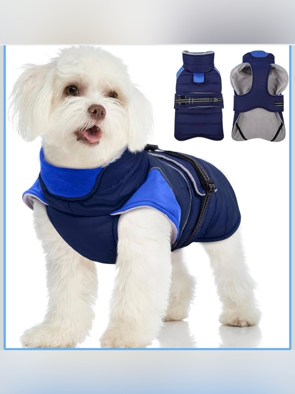MIGOHI Warm Dog Jacket - Waterproof Fleece Vest, DarkBlue, S